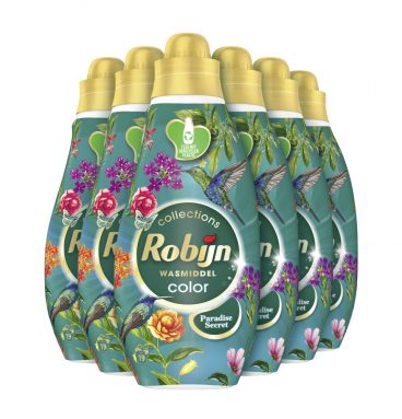 6x Robijn Klein&Krachtig Wasmiddel Color Paradise Secret 665 ml