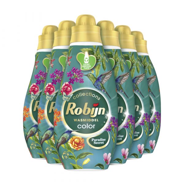 6x Robijn Klein&Krachtig Wasmiddel Color Paradise Secret 665 ml