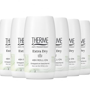 6x Therme Anti-Transpirant Extra Dry Zen White Lotus Roller 60 ml