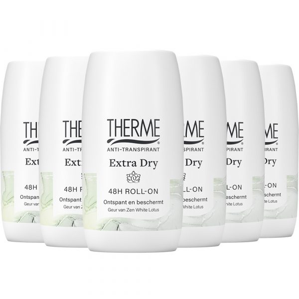 6x Therme Anti-Transpirant Extra Dry Zen White Lotus Roller 60 ml