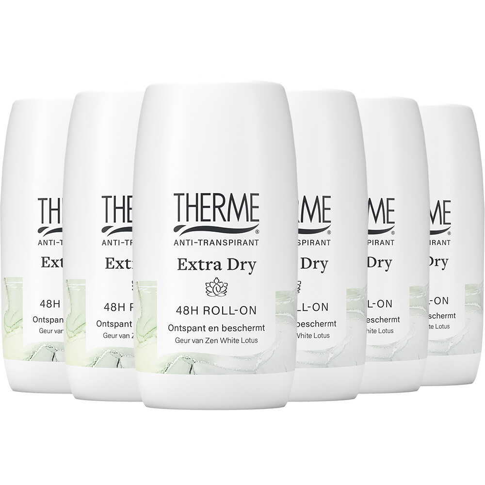 6x Therme Anti-Transpirant Extra Dry Zen White Lotus Roller 60 ml