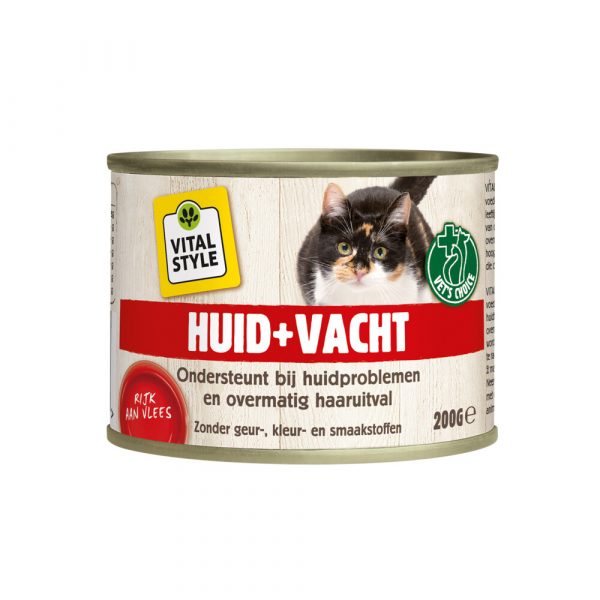 6x VITALstyle Kattenvoer Blik Huid&Vacht 200 gr