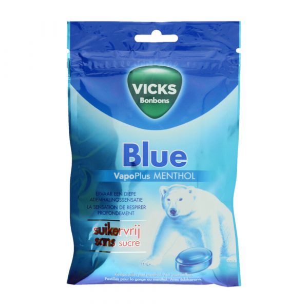 3x Vicks Blue Zak Suikervrij 72 gr