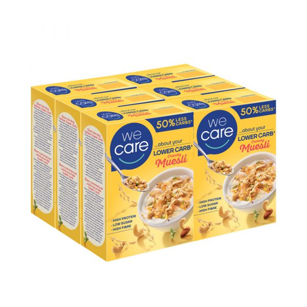 6x WeCare Lower Carb Crunchy Muesli 325 gr