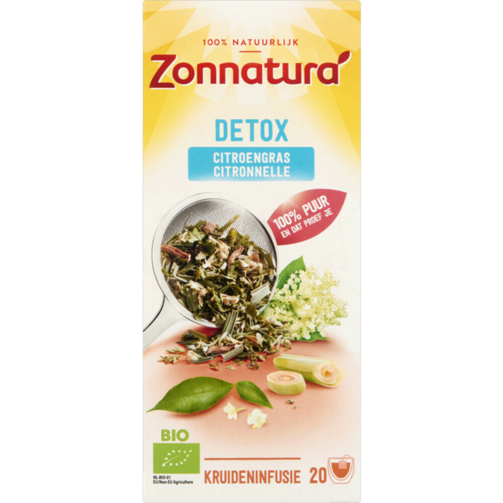 3x Zonnatura Detox Citroengras Biologisch 20 stuks