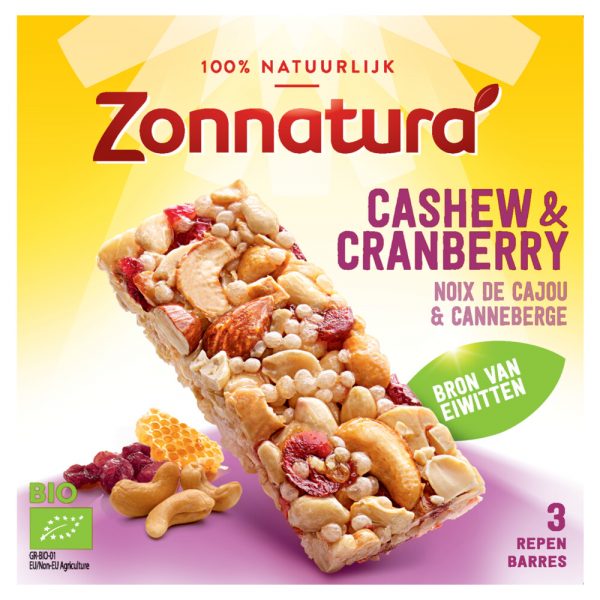 Zonnatura Notenreep Cashew Cranberry Biologisch 75 gr