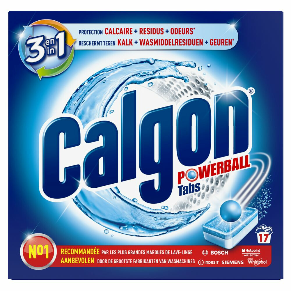 Calgon 2-in-1 Powerball Wasmachinereiniger en Antikalk 17 stuks