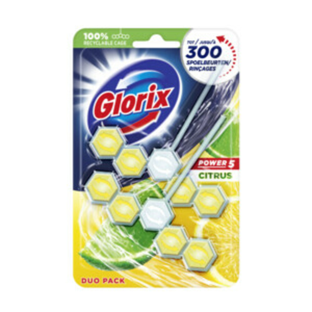 7x Glorix Toiletblok Lime 2 stuks