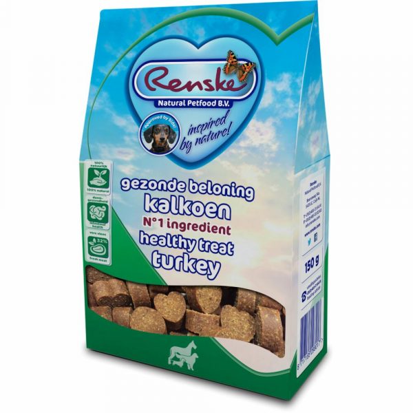 Renske Gezonde Beloning Hartjes Kalkoen 150 gr