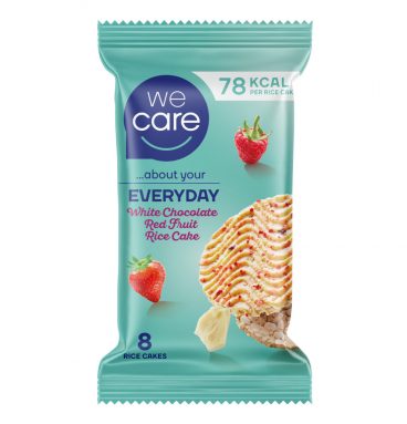 WeCare Rijstwafel White Chocolate Red Fruit Rice Cake 4 stuks