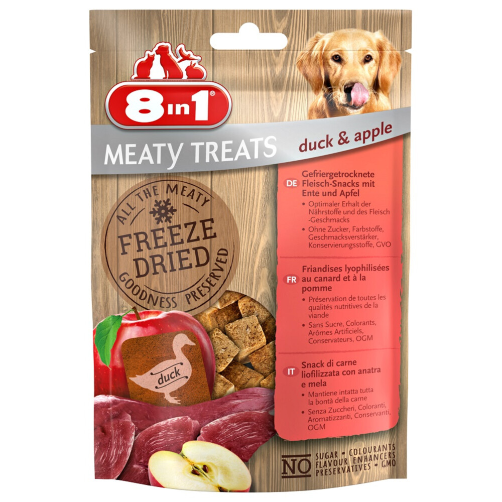 8x 8in1 Meaty Treats Eend en Appel 50 gr