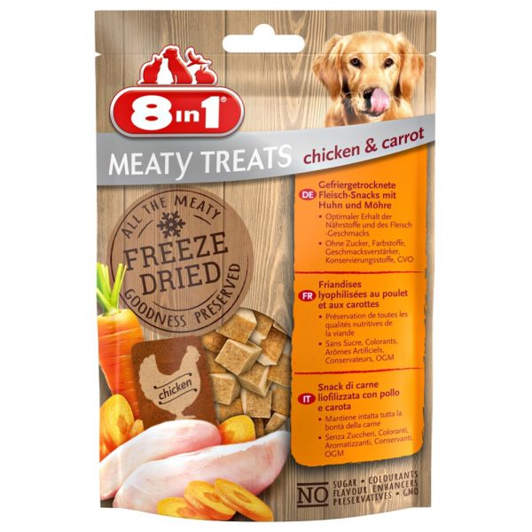 8in1 Meaty Treats Kip en Wortel 50 gr