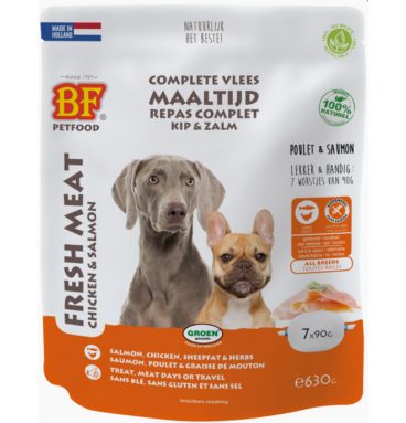 BF Petfood Vleesvoeding Zalm - Kip 7 x 90 gr