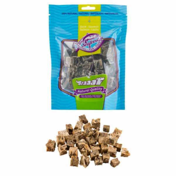 Braaaf Vissnack Zalmhuid Cubes 70 gr