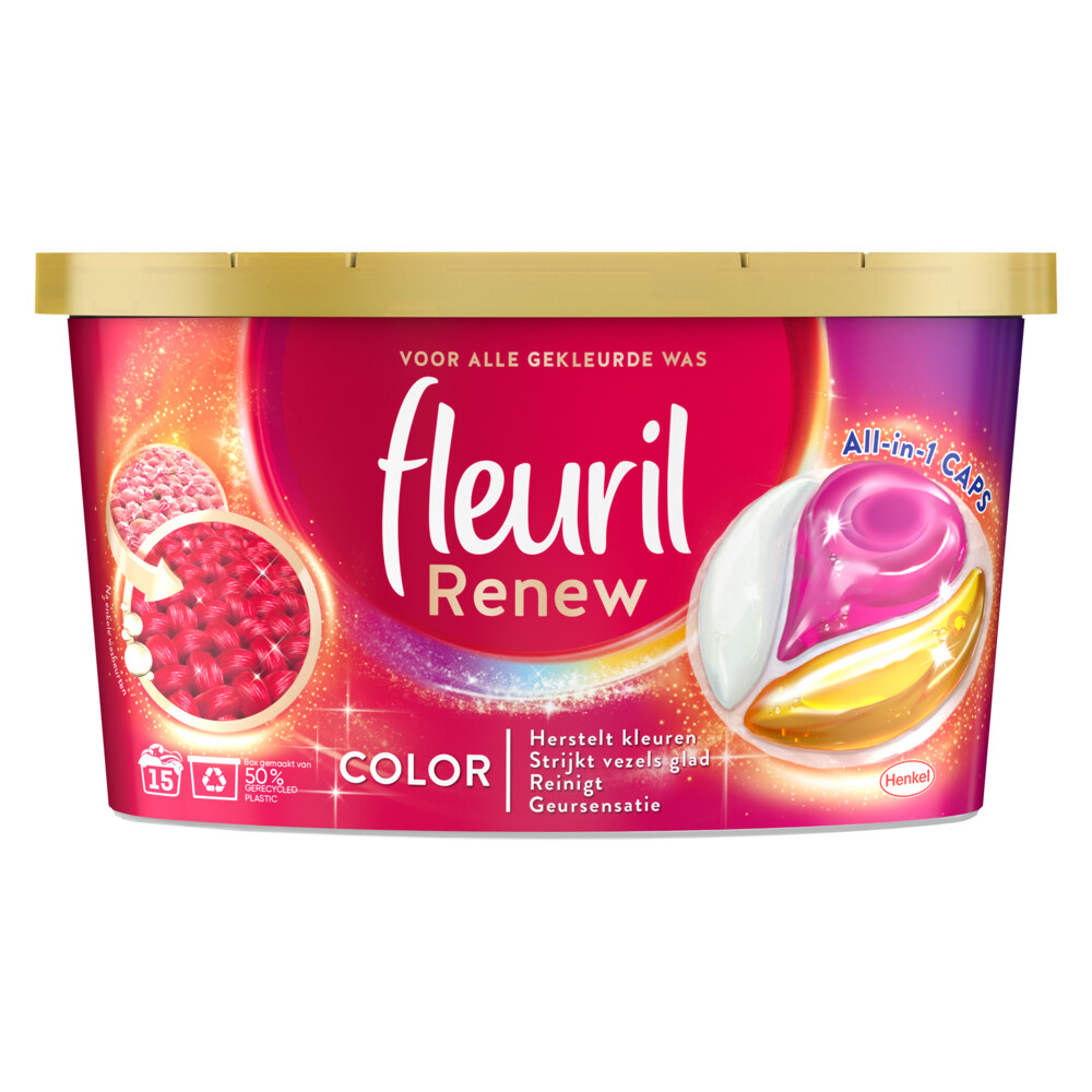 Fleuril Wasmiddel Capsules Renew Kleur 15 stuks