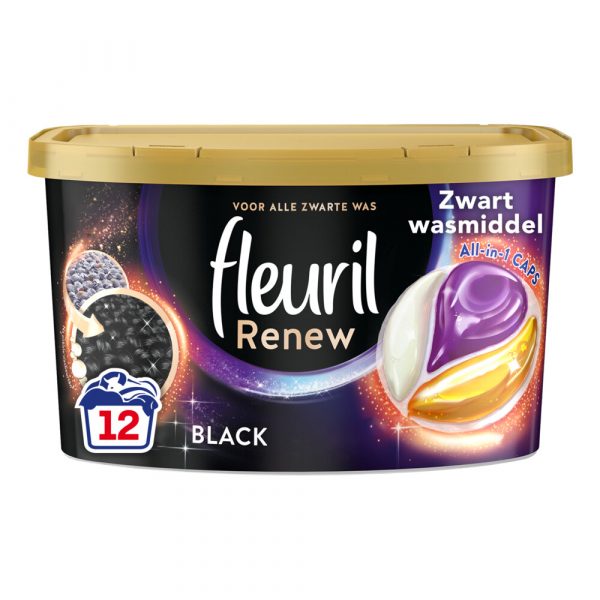 Fleuril Wasmiddelcapsules Renew Zwart 12 stuks