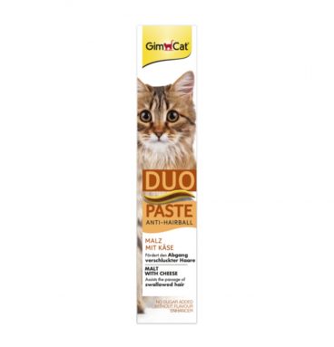 8x GimCat Anti-Hairball Duo-Paste Kaas - Mout 50 gr