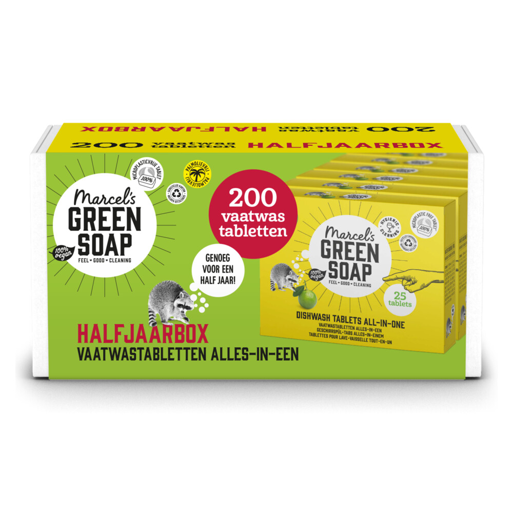 8x Marcel's Green Soap Vaatwastabletten All-In-One 25 stuks