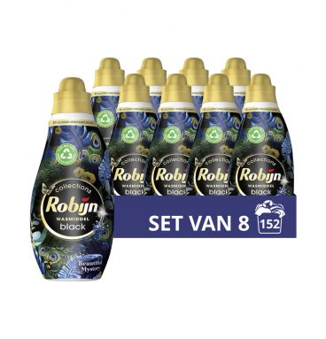 8x Robijn Klein&Krachtig Wasmiddel Black Velvet Beautiful Mystery 665 ml