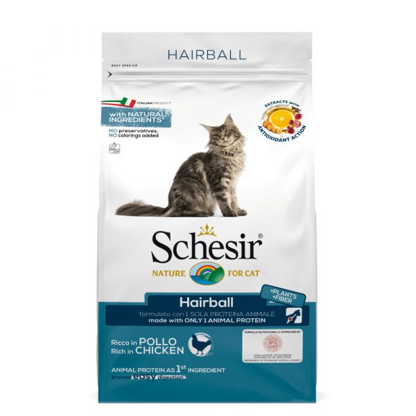 Schesir Kattenvoer Dry Hairball Kip 400 gr