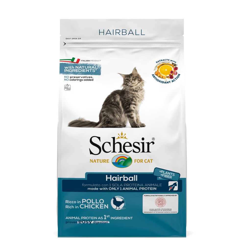 Schesir Kattenvoer Dry Hairball Kip 400 gr