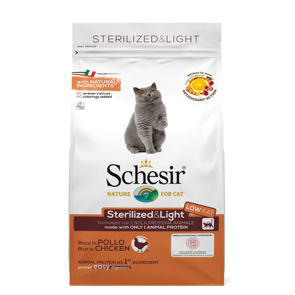 Schesir Kattenvoer Dry Sterilized Kip 400 gr