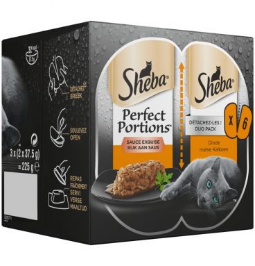 8x Sheba Perfect Portions Kalkoen in Saus 3 x 2 stuks