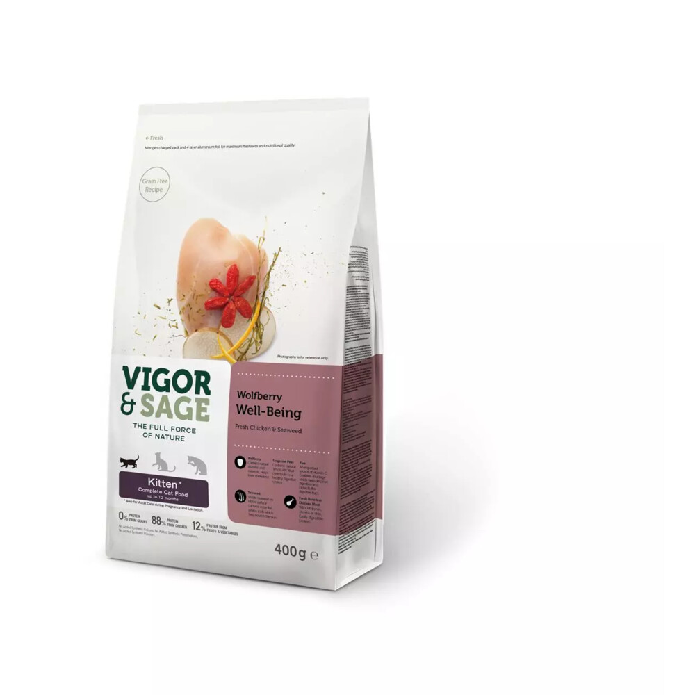 Vigor&Sage Kattenvoer Kitten Well-Being Wolfberry 400 gr