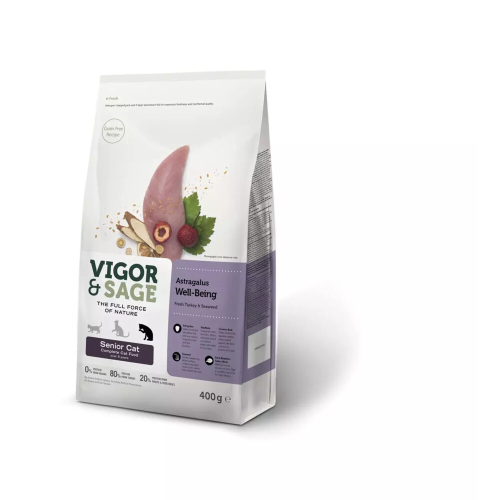 Vigor&Sage Kattenvoer Senior Well-Being Astragalus 400 gr