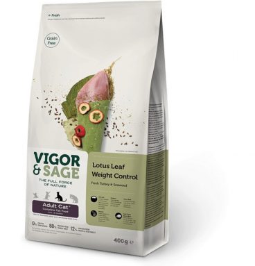 Vigor&Sage Kattenvoer Weight Control Lotus Leaf 400 gr