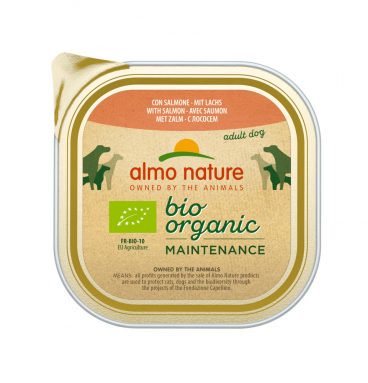 9x Almo Nature Bio Organic Maintenance Hondenvoer Zalm 300 gr