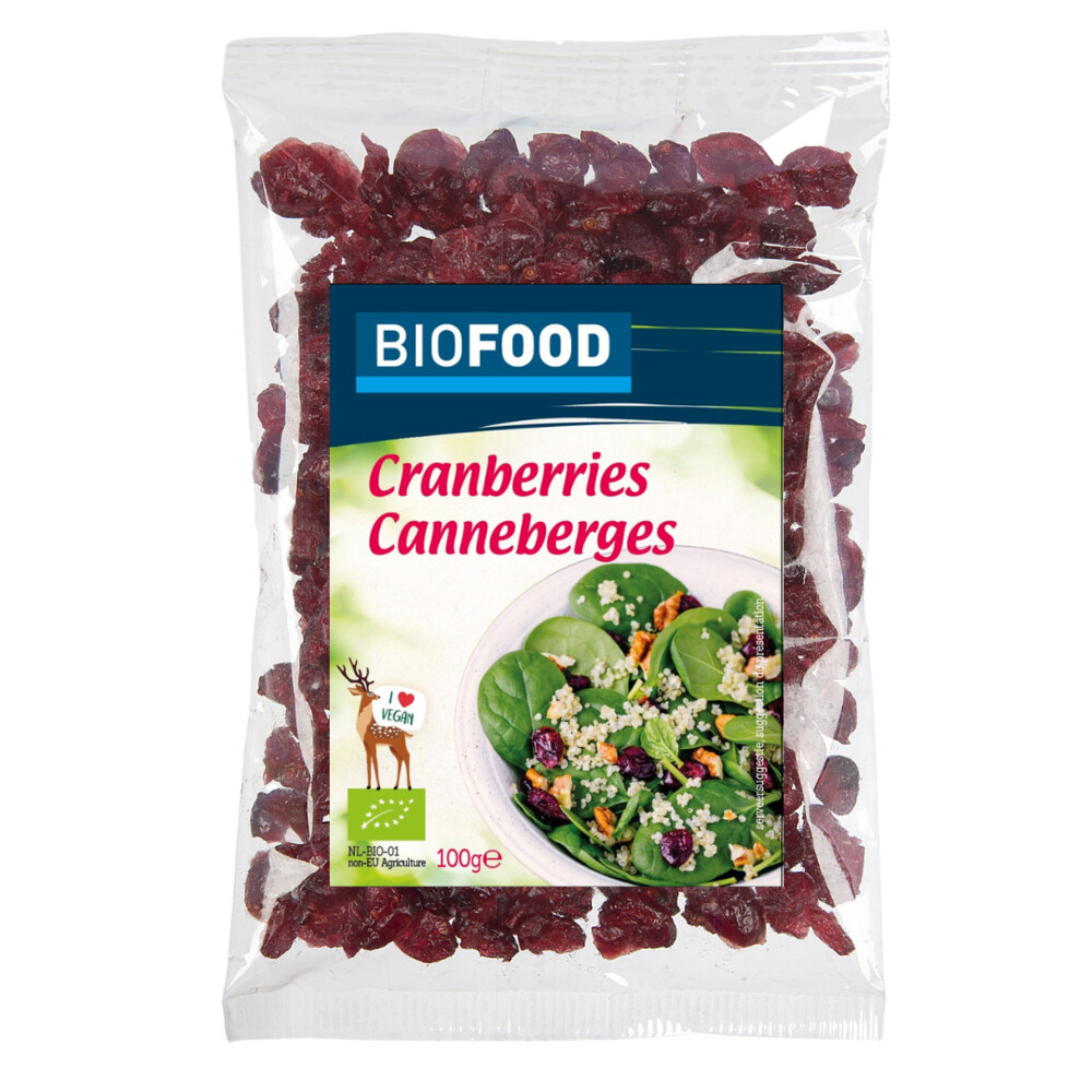 3x Damhert Biofood Cranberries Biologisch 100 gr