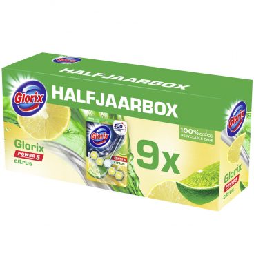 9x Glorix Toiletblok Power 5 Lemon