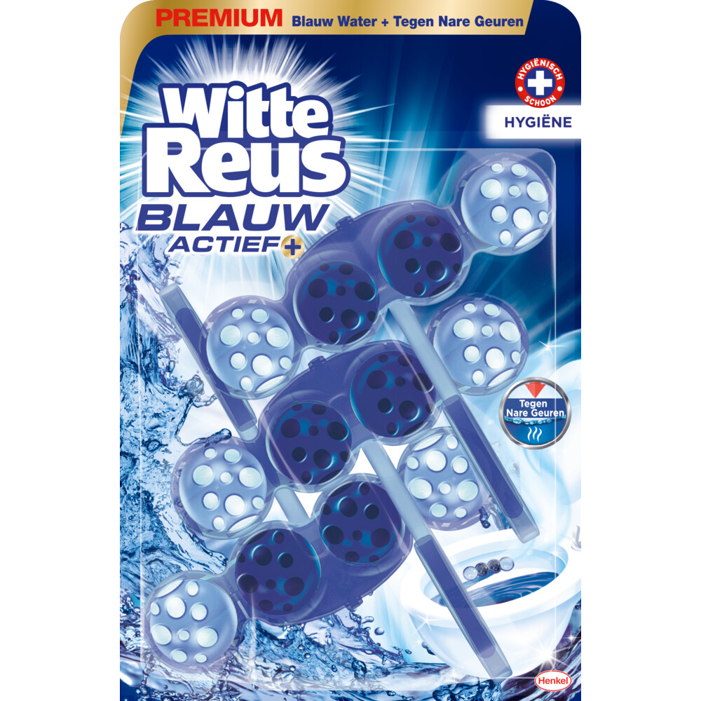 Witte Reus Toiletblok Blauw Actief Hygiene 3 stuks