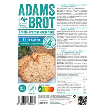 3x Adams Brot Broodmix Il Mare 250 gr