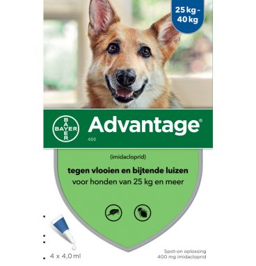 Advantage 400 Anti Vlooien Druppels Hond 25 - 40 kg 4 pipetten 4