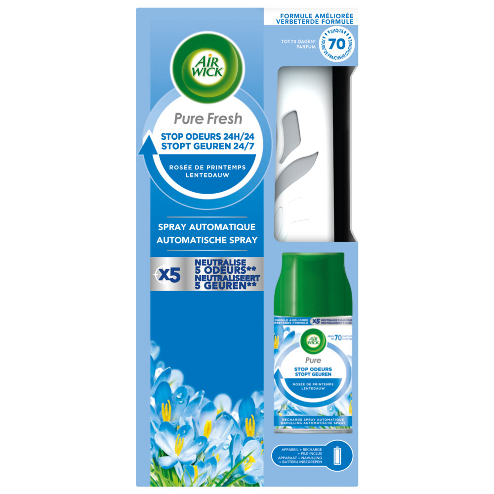 4x Air Wick Freshmatic Max Starterskit Pure Fresh Morning Dew 250 ml