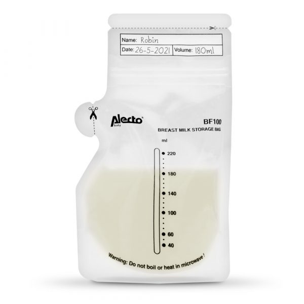 Alecto Moedermelk bewaarzakjes 220 ml BF100 100 stuks