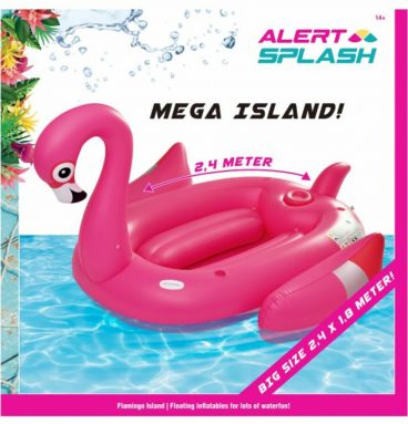 Alert Splash Opblaaseiland Flamingo 240 x 180 cm