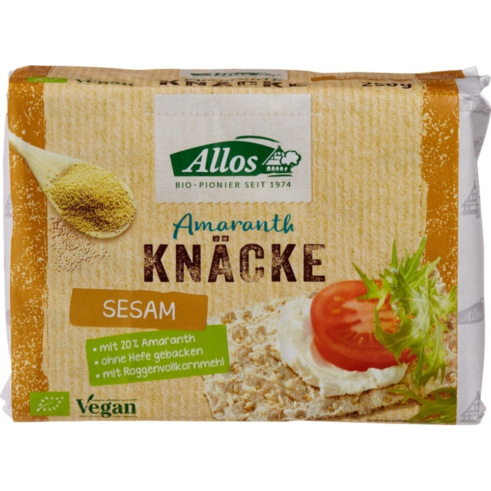 3x Allos Knackebrod Sesam Amarant Bio 250 gr