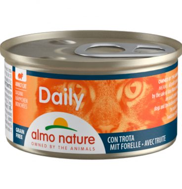 24x Almo Nature Daily Kattenvoer Stukjes Forel 85 gr