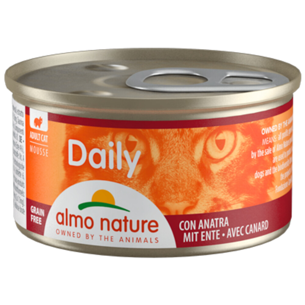 24x Almo Nature Daily Mousse Kattenvoer Eend 85 gr