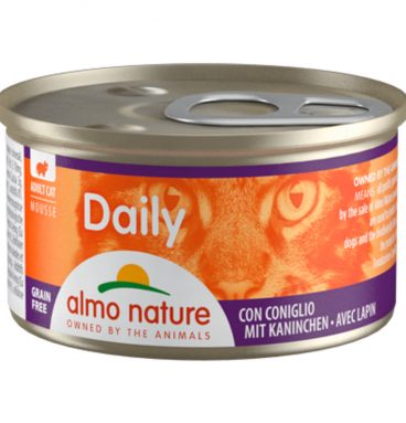 24x Almo Nature Daily Mousse Kattenvoer Konijn 85 gr