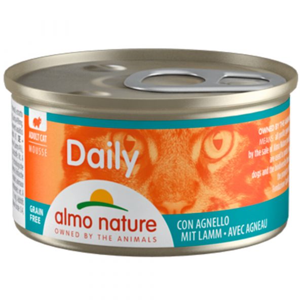 24x Almo Nature Daily Mousse Kattenvoer Lam 85 gr