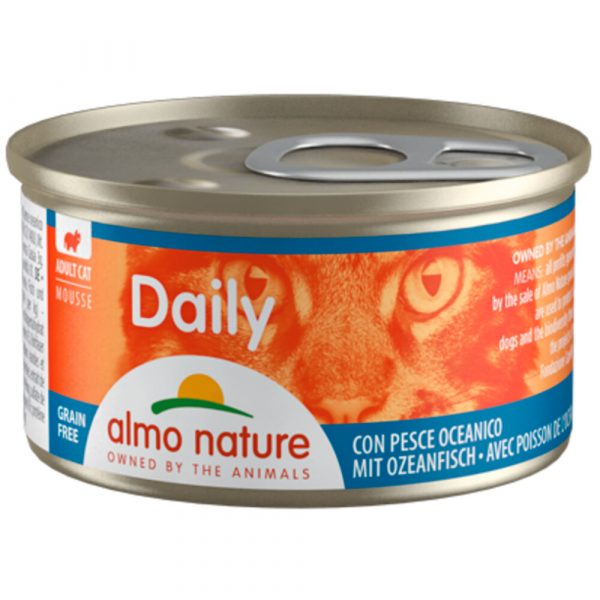 24x Almo Nature Daily Mousse Kattenvoer Oceaanvis 85 gr