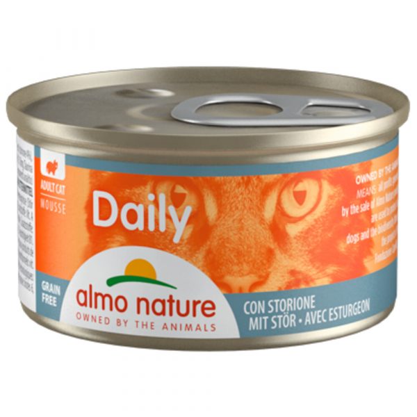 24x Almo Nature Daily Mousse Kattenvoer Steur 85 gr