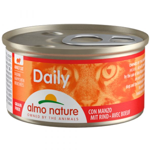 24x Almo Nature Daily Mousse Kattenvoer Stukjes Rund 85 gr