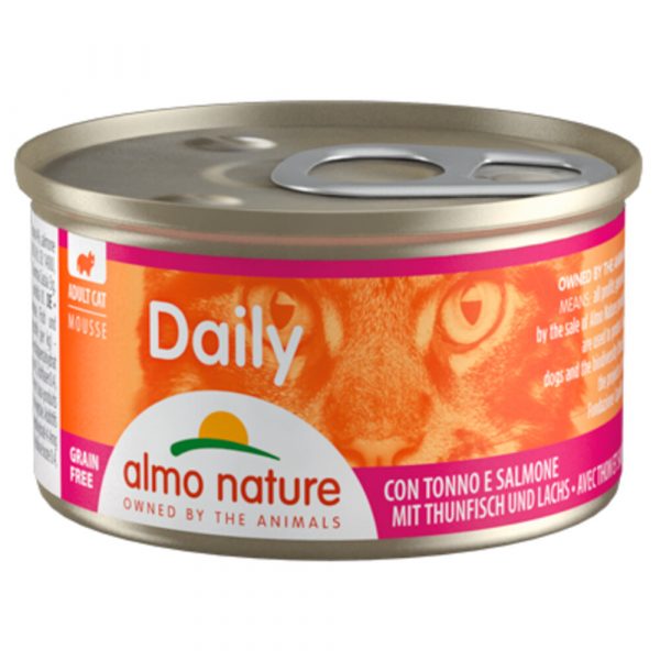 24x Almo Nature Daily Mousse Kattenvoer Tonijn - Zalm 85 gr