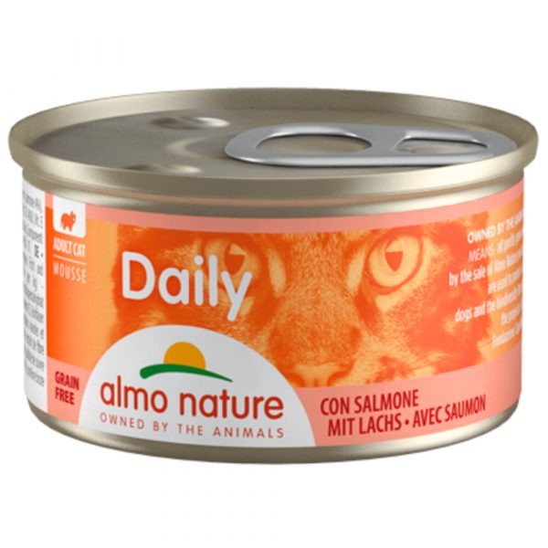 24x Almo Nature Daily Mousse Kattenvoer Zalm 85 gr