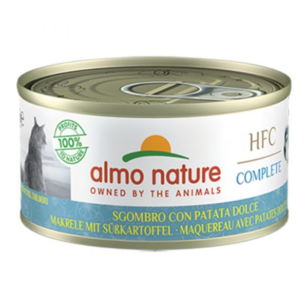 24x Almo Nature HFC Complete Kattenvoer Makreel - Zoete Aardappel 70 gr